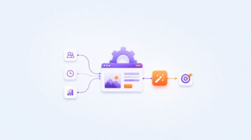 blog cover with an illustration showing marketing automation at news publishers