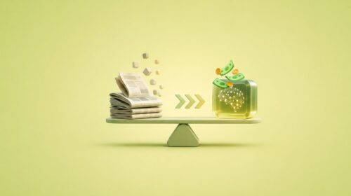 a banner for blog showing how publishers can use AI to simplify creative services