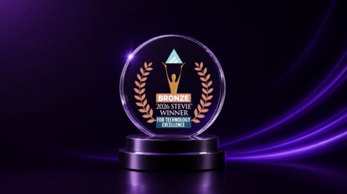 Image of trophy won by Mediaferry as AI platform of the year at Stevie Awards 2026